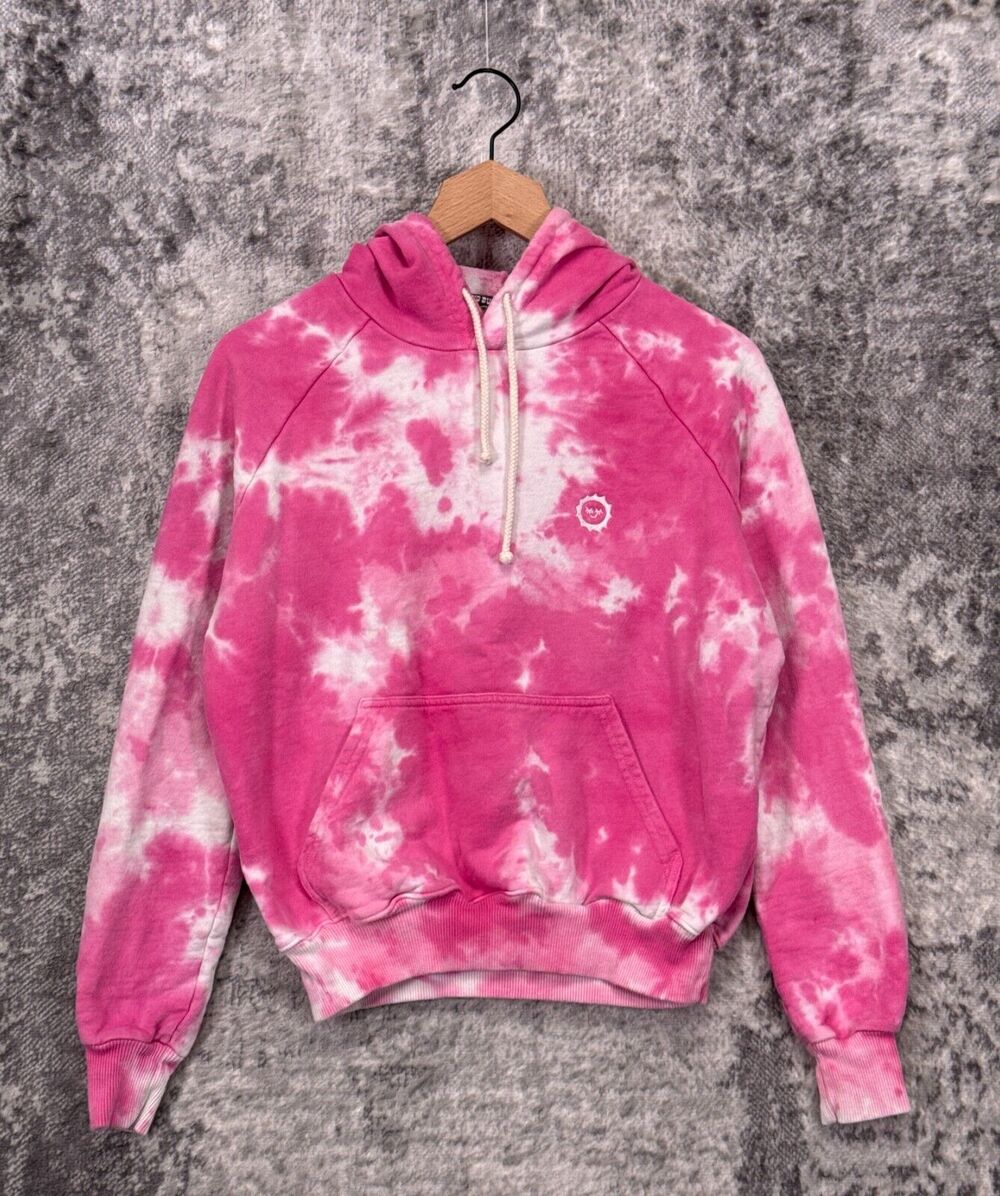 Big Bud Press Hoodie XS Womens Pink Tie Dye Long Sleeve Pullover Sweatshirt